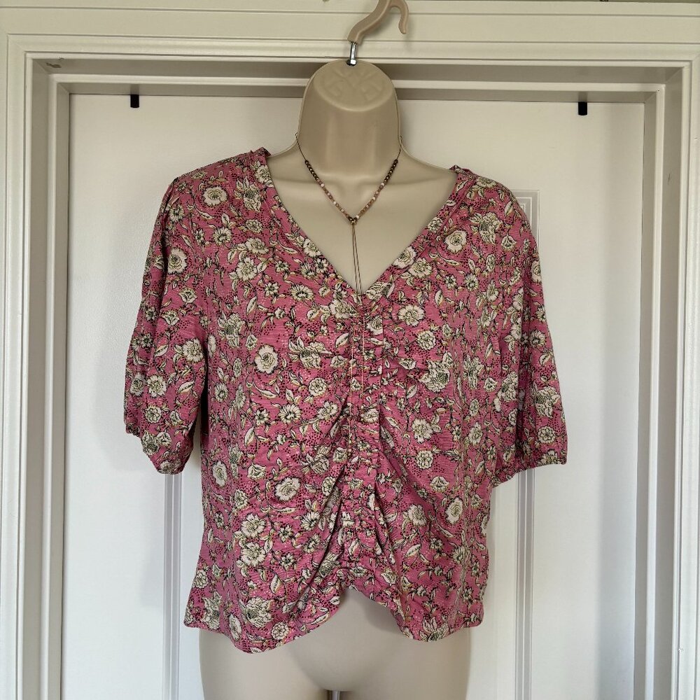 Pink Botanical Pullover Top